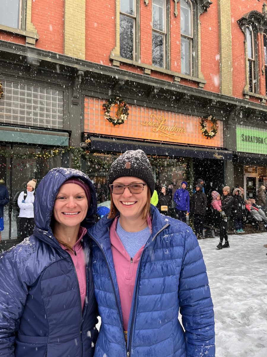 Mrs. Silsby and her sister-in-law Thanksgiving morning in Saratoga for the race! 